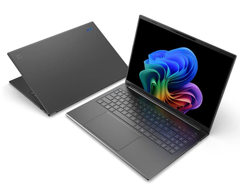 Laptop Acer Aspire AI de 14 y 16 pulgadas, mostrando un diseño elegante y moderno con pantalla encendida que presenta gráficos coloridos.